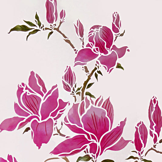 Flowering Magnolia Tree Stencil – Design Inspirations