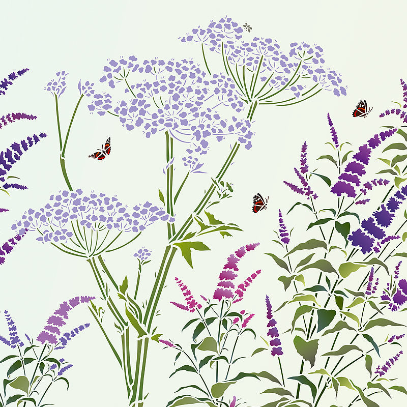 Wild Botanical Flower Stencils