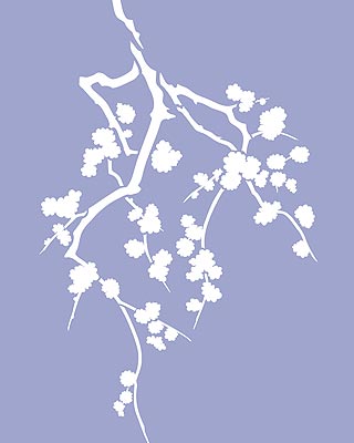 Cherry Blossom Silhouette Stencil 1