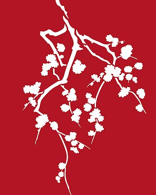 Cherry Blossom Silhouette Stencil 1