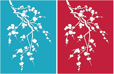 Cherry Blossom Silhouette Stencil 2