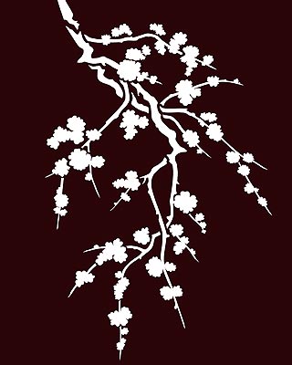 Cherry Blossom Silhouette Stencil 2