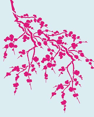 Cherry Blossom Silhouette Stencil 2