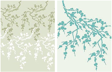 Small Blossom Silhouettes Stencil