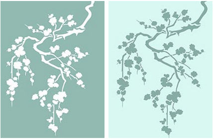 Cherry Blossom Silhouette Stencil 3