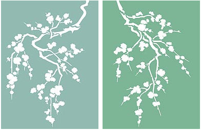 Small Blossom Silhouettes Stencil