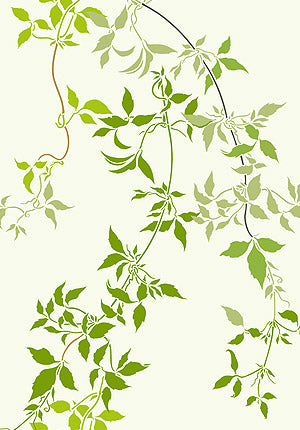 Large Trailing Clematis Leaves Stencil 2