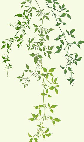 Trailing Clematis Leaves Theme Pack Stencil