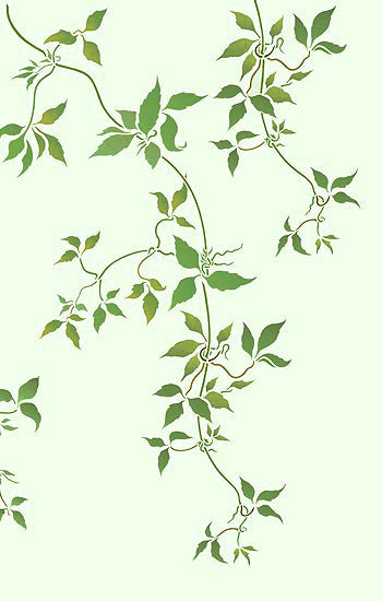 Oversize Trailing Clematis Leaves Stencil 1