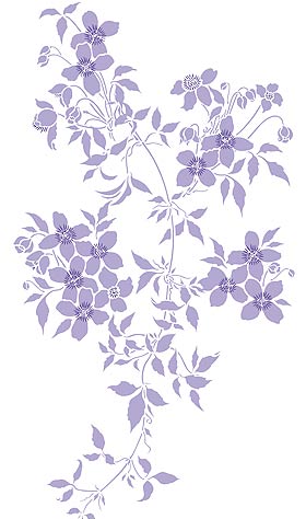 Large Trailing Clematis Leaves Stencil 2