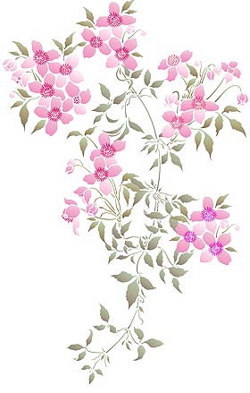 Small Montana Clematis Theme Pack Stencil