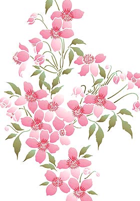 Small Montana Clematis Theme Pack Stencil