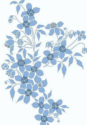 Small Montana Clematis Theme Pack Stencil