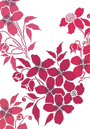 Large Montana Flower Clematis Theme Pack Stencil