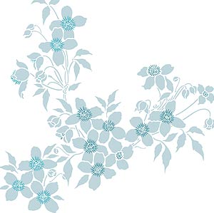 Large Montana Flower Clematis Theme Pack Stencil