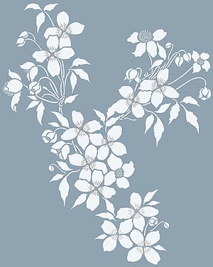 Large Montana Flower Clematis Theme Pack Stencil