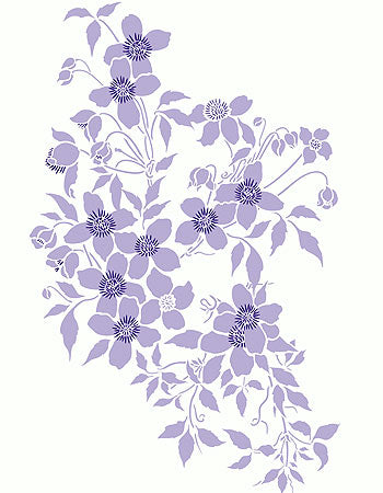 Supersize Montana Clematis Flower Stencil 4