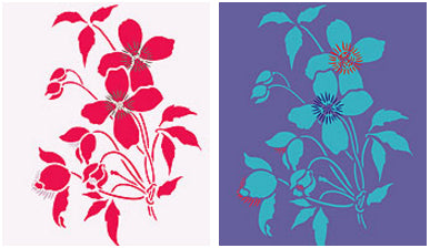 Supersize Montana Clematis Flower Stencil 1