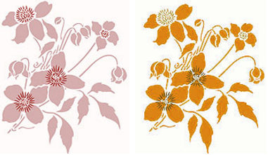 Supersize Montana Clematis Flower Stencil 2