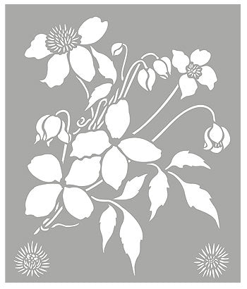 Supersize Montana Clematis Flower Stencil 2