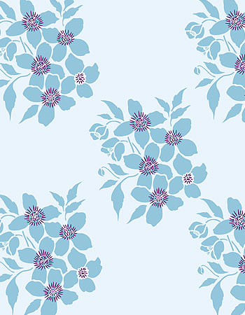 Supersize Montana Clematis Flower Stencil 3