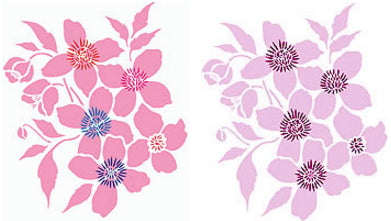 Supersize Montana Clematis Flower Stencil 3