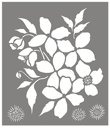 Supersize Montana Clematis Flower Stencil 3