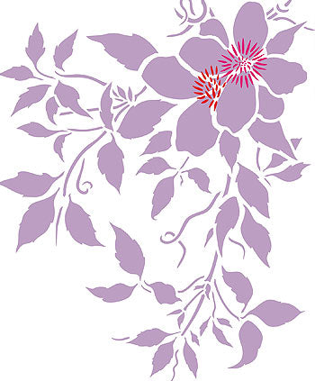 Supersize Montana Clematis Flower Stencil 4