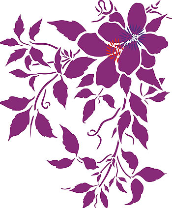 Supersize Montana Clematis Flower Stencil 4