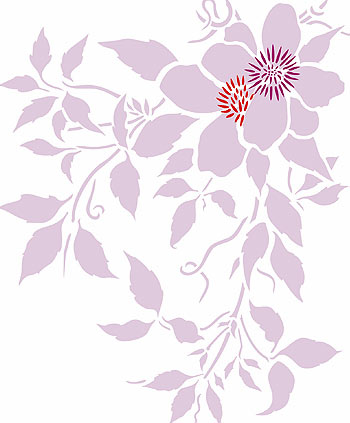 Supersize Montana Clematis Flower Stencil 4