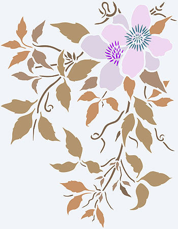 Supersize Montana Clematis Flower Stencil 4