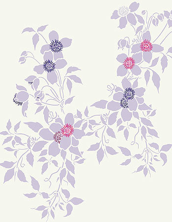 Supersize Montana Clematis Flower Stencil 4