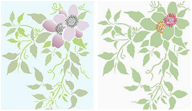 Supersize Montana Clematis Flower Stencil 4