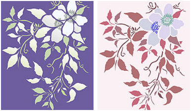 Supersize Montana Clematis Flower Stencil 4