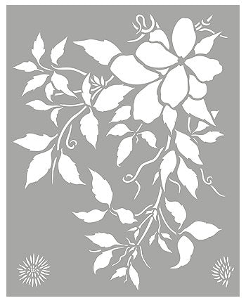 Supersize Montana Clematis Flower Stencil 4