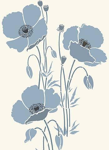 Giant Poppy Flower Stencil 1