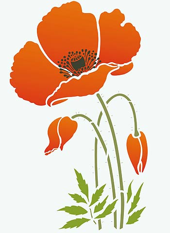 Giant Poppy Flower Stencil 2