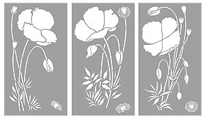 Large Wild Poppies Theme Pack Stencil