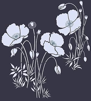 Large Wild Poppies Theme Pack Stencil