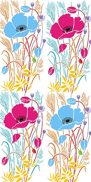 Large Wild Poppy and Grasses Stencil