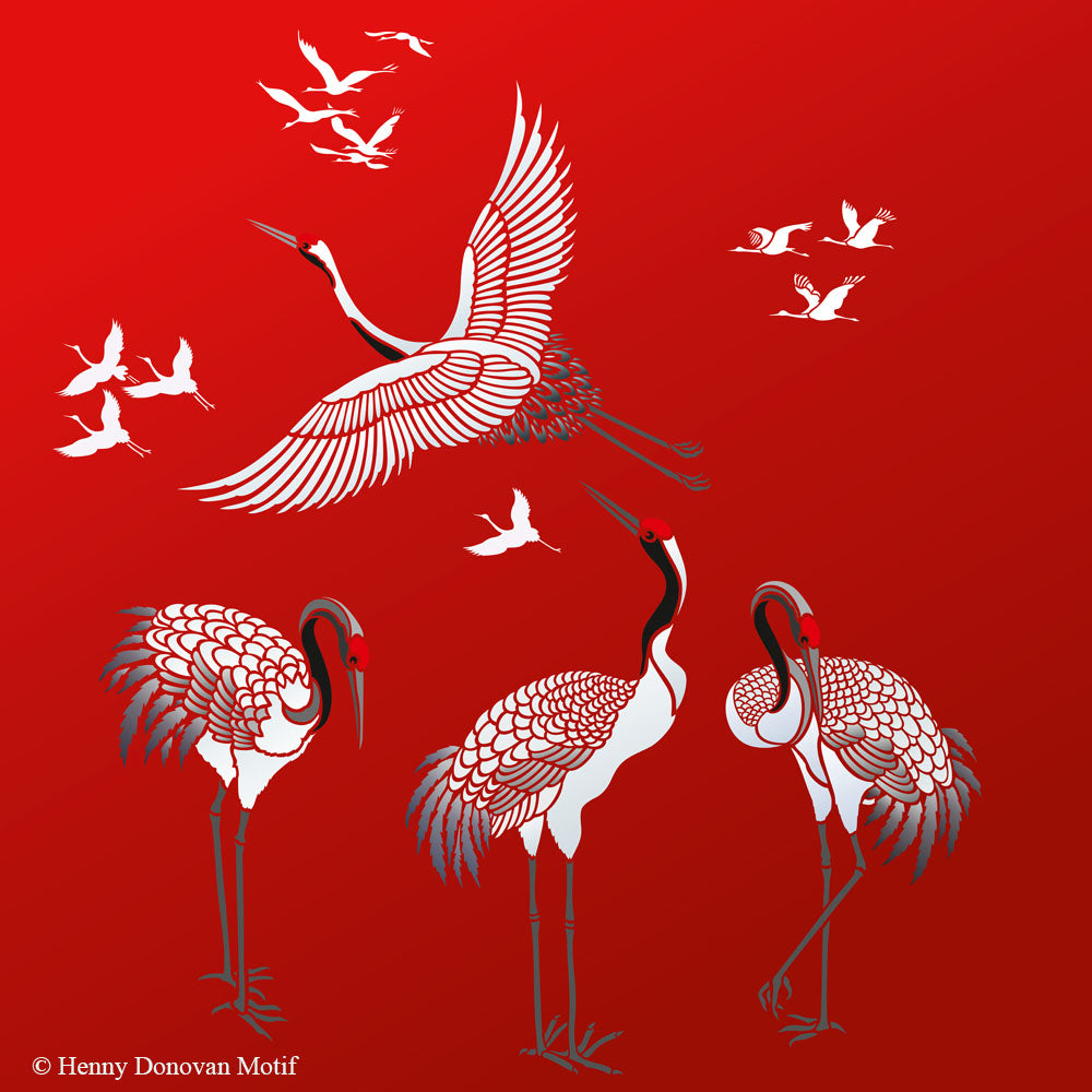 All Japanese Cranes Theme Pack Stencil