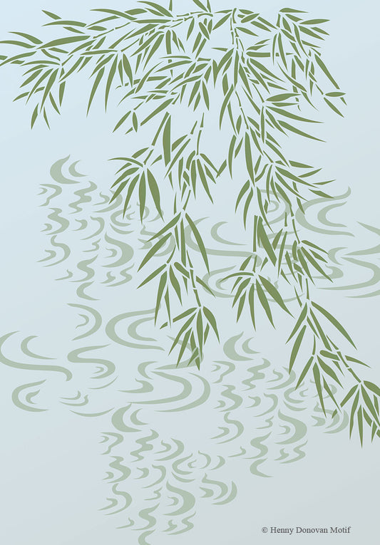 Bamboo and Water Swirls Stencil