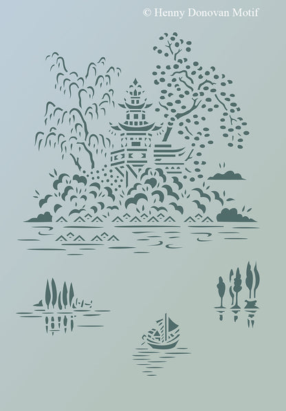 Chinoiserie Cabinet Maker's Theme Pack Stencil