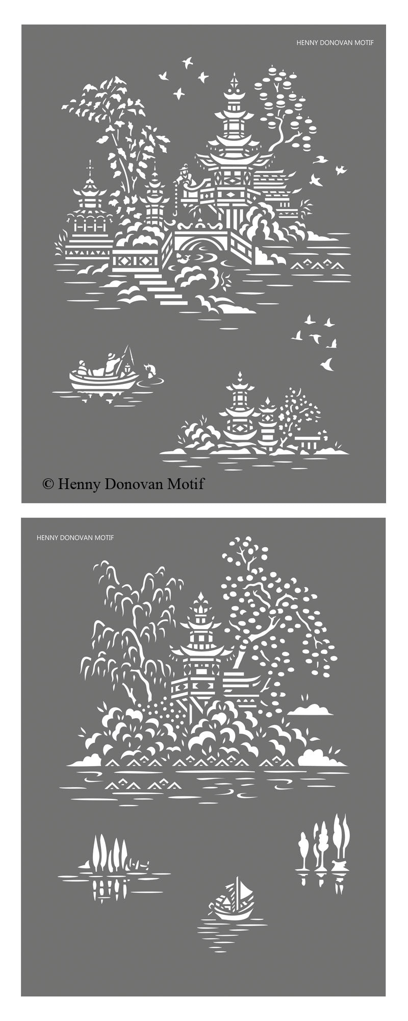 Chinoiserie Cabinet Maker's Theme Pack Stencil