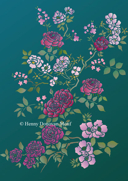 Chinoiserie Roses Theme Pack Stencil