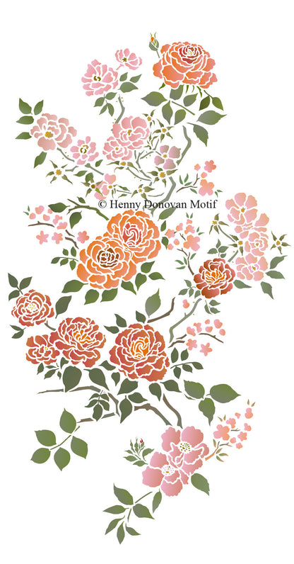 Chinoiserie Roses Theme Pack Stencil