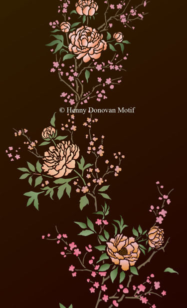 Chinoiserie Peonies and Blossom Theme Pack Stencil