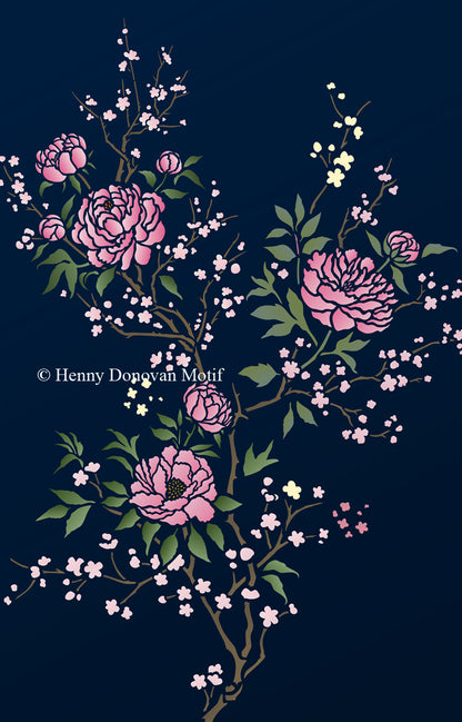 Chinoiserie Peonies and Blossom Theme Pack Stencil