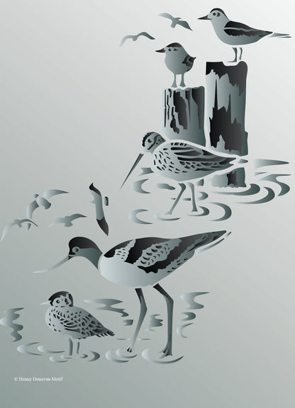 Coastal Birds Stencil 2