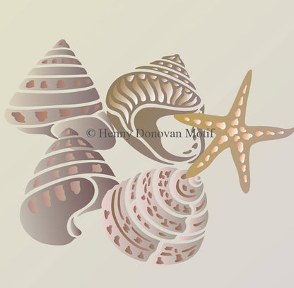 Coastal Shells Stencil Theme Pack